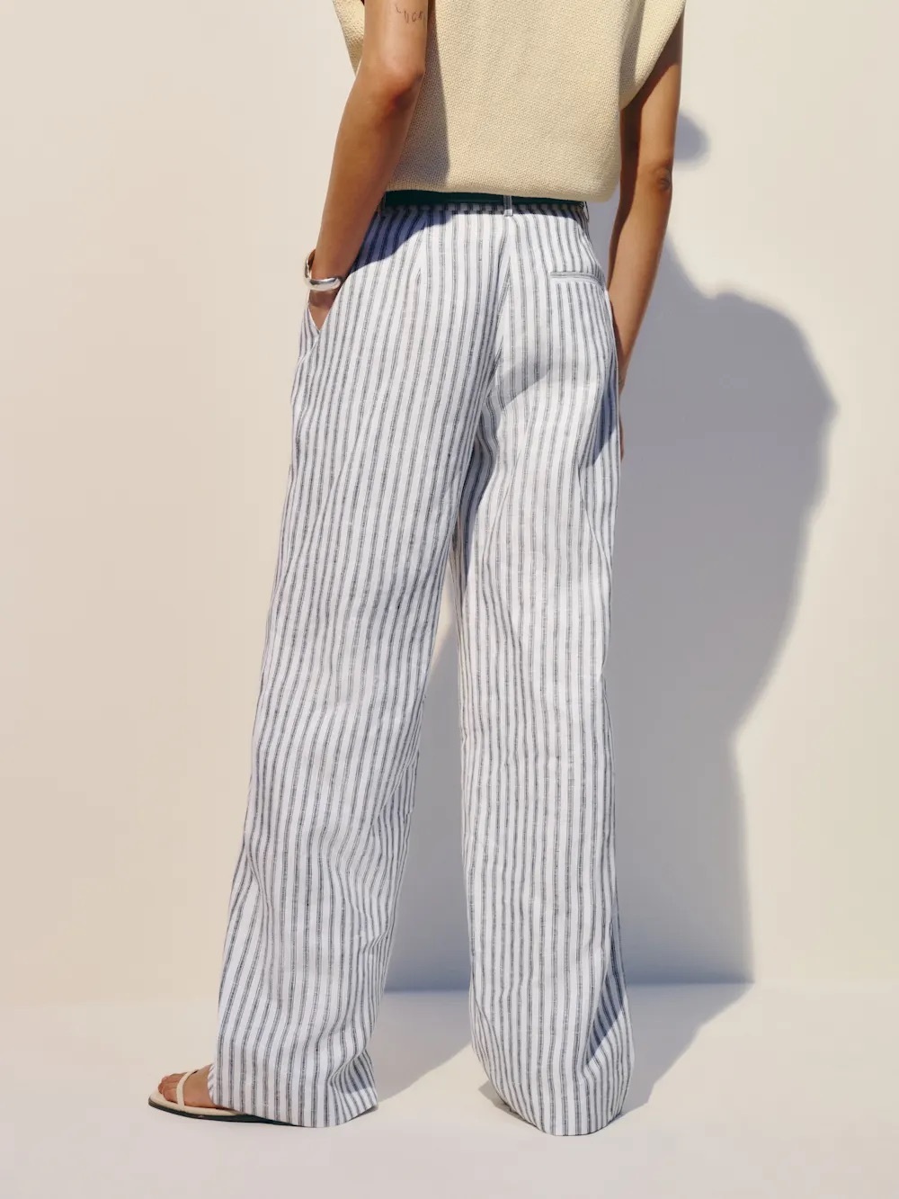 Reformation Carter Linen Mid Rise Pant Grey - Size 8 - Picture 2 of 4